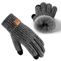 Luvas de inverno UCQKLI para mulheres forradas com lã quente em chenille Luvas de inverno UCQKLI para mulheres forradas com lã quente em chenille