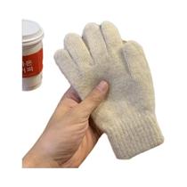 Luvas De Lã De Cashmere Tricotadas Para Mulheres, Quentes Para O Inverno, Com Cinco Dedos, Para