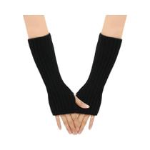 Luvas De Lã Longas Unissex Para Homens E Mulheres, Punhos Elásticos Quentes, Moda Outono Inverno