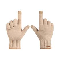 Luvas De Lã Masculinas De Inverno Com Tela Sensível Ao Toque, Forro De Lã, Quentes, Elásticas,