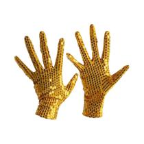 Luvas De Lantejoulas Pretas, Prateadas, Vermelhas E Azuis Para Festas Punk, Góticas, Clubes, Dança E