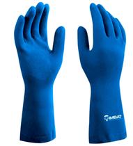 Luvas De Látex Azul Com Forro Número 7 Imbat Multiuso