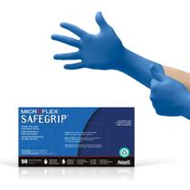 Luvas de látex descartáveis Ansell Microflex SafeGrip SG-375 Luvas de látex descartáveis Ansell Microflex SafeGrip SG-375