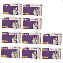 Luvas De Látex Descartáveis Talge Branca Tamanho M De Proced