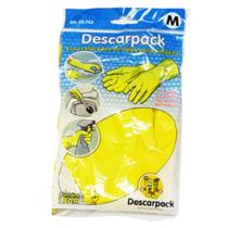 Luvas de látex para limpeza amarela m descarpack - 1 par - Descarpack d.b.ltda