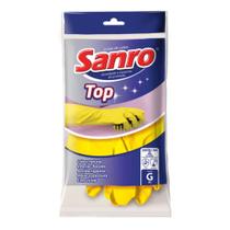 Luvas de Látex Top Sanro Amarela Tamanho G