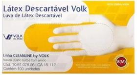 Luvas De Latex Volk Com 100Un Media Com Amido - Kit C/2Un