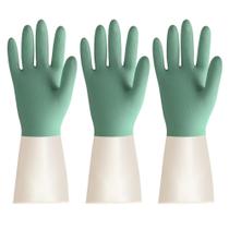 Luvas de limpeza BOOMJOY Latex reutilizáveis tamanho M verde-bege 3 pares
