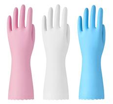 Luvas de limpeza, borracha de bambu, sem látex, 3 pares