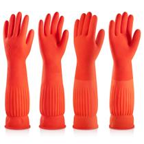 Luvas de limpeza de borracha para lavar louça ThxToms Reutilizáveis Laranja