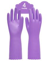 Luvas de limpeza PACIFIC PPE reutilizáveis PVC sem látex roxas L