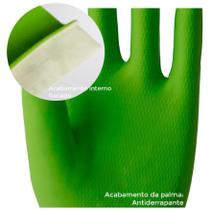 Luvas de Limpeza Verde Flocada Grossa Multiuso Sanro - 1 Par (2 Luvas)