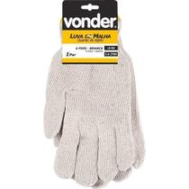 Luvas De Malha 4 Fios- Branca - 6 Pares - Vonder