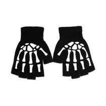 Luvas de malha unissex meio/dedo completo outono inverno luvas decorativas de Halloween