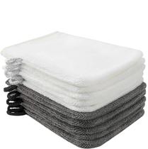 Luvas de microfibra para lavagem corporal PHOGARY, pacote com 10, brancas e cinza