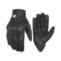 Luvas de Motocicleta de Couro Vintage Masculinas - Resistentes e com Tela Touchscreen Luvas de Motocicleta de Couro Vintage Masculinas - Resistentes e com Tela Touchscreen