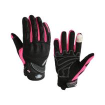 Luvas De Motocicleta Femininas Respiráveis Para O Verão, Rosa E Roxo, Função Touch Para Corrida E