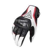 Luvas De Motocicleta Masculinas Em Couro Real Respirável Com Tela Sensível Ao Toque, À Prova De