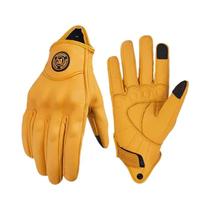 Luvas De Motocicleta Retro Amarelas Respiráveis MJMOTO Offroad Com Proteção De Articulação E Tela