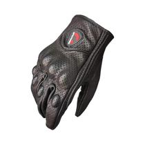 Luvas De Motocicleta Retro Perfuradas Em Couro Real Para Homens, Protetoras E À Prova De Vento