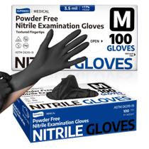 Luvas de nitrila Supmedic sem pó pretas tamanho M 100 unidades Luvas de nitrila Supmedic sem pó pretas tamanho M 100 unidades