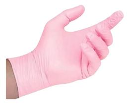 Luvas de Nitrila Talge Antiderrapantes Rosa Hipoalergênicas