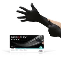 Luvas de nitrilo descartáveis Ansell MICROFLEX Onyx N64 Large Black Luvas de nitrilo descartáveis Ansell MICROFLEX Onyx N64 Large Black