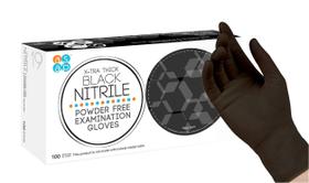 Luvas de nitrilo descartáveis ASAP Black 4 Mil Powder Free 100 ct