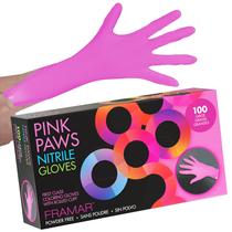Luvas de nitrilo descartáveis FRAMAR Pink Latex Free, pacote com 100