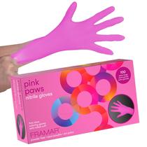 Luvas de nitrilo descartáveis FRAMAR Pink XL sem látex, pacote com 100