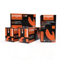 Luvas de nitrilo descartáveis GLOVEWORKS Heavy-Duty 8 Mil Orange XL
