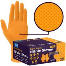 Luvas de nitrilo descartáveis Inspire Heavy Duty Orange XL 100 Ct