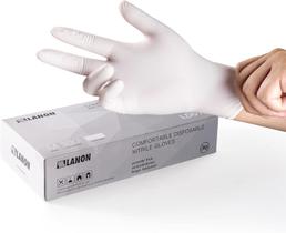 Luvas de nitrilo descartáveis LANON Food Safe White Tamanho L