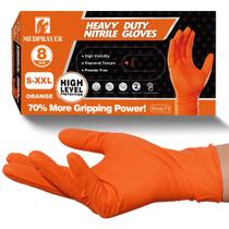 Luvas de nitrilo descartáveis MEDPRAYER Industrial Orange 8 Mil Luvas de nitrilo descartáveis MEDPRAYER Industrial Orange 8 Mil