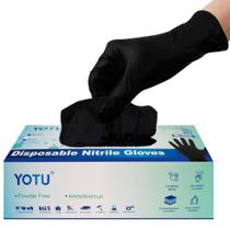 Luvas de nitrilo descartáveis YOTU Black 6-Mil 100 Count G-Large Luvas de nitrilo descartáveis YOTU Black 6-Mil 100 Count G-Large