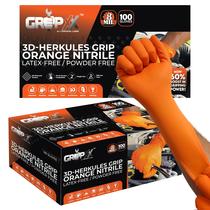 Luvas de nitrilo GRIPXX Herkules Grip Heavy Duty 8Mil Orange Luvas de nitrilo GRIPXX Herkules Grip Heavy Duty 8Mil Orange