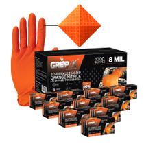 Luvas de nitrilo GRIPXX Herkules Grip Heavy Duty 8Mil Orange Luvas de nitrilo GRIPXX Herkules Grip Heavy Duty 8Mil Orange