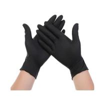 Luvas De Nitrilo Pretas Descartáveis Grossas Sem Pó Texturizadas Para Limpeza Cozinha Mecânica