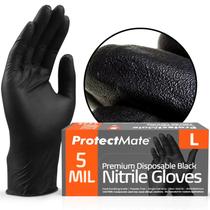 Luvas de nitrilo Protectmate Black 5 Mil para preparação de alimentos pequenos