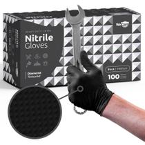 Luvas de nitrilo WECARE Black 8 Mil Medium, pacote com 100