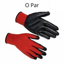 Luvas De Nylon Vermelho Preto 1 Par