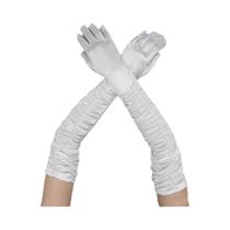 Luvas De Ópera Longas De Cetim Multicoloridas Para Mulheres, Estilo Retro, Macias E Elásticas Para
