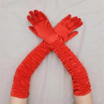 Luvas De Ópera Longas De Cetim Multicoloridas Para Mulheres, Estilo Retro, Macias E Elásticas Para