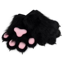 Luvas de pata HAOAN Furry Faux Fur Fox Cat Halloween e Natal