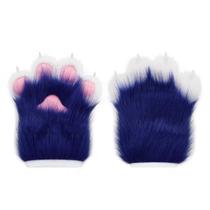 Luvas de pata HAOAN Furry Faux Fur Fox Cat para o Natal de Halloween
