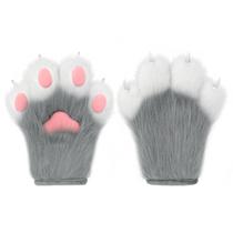 Luvas de pelúcia de pele sintética Cat Caw hbbhml Tamanho único