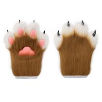 Luvas de pelúcia sintética para garras de gato hbbhml Luvas de cosplay