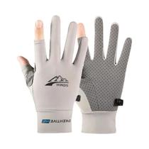 Luvas De Pesca Com Tela Sensível Ao Toque Para Homens E Mulheres, Antiderrapantes, Proteção UV, Seda