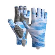 Luvas De Pesca Sem Dedos Para Homens, Resistentes a UV, Antiderrapantes, Em Seda De Gelo, Alta