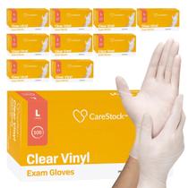Luvas de proteção CareStock Clear Vinyl Exam Luvas grandes de 1000 quilates